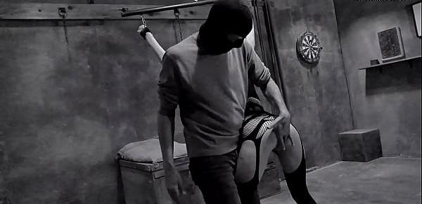  Blindfolded amateur MILF gets pussy teased in BDSM swinger video